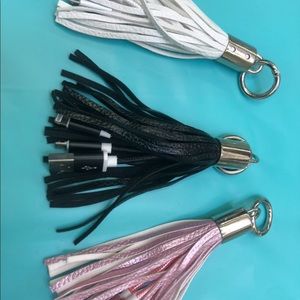 Tassel keychain with charger ends